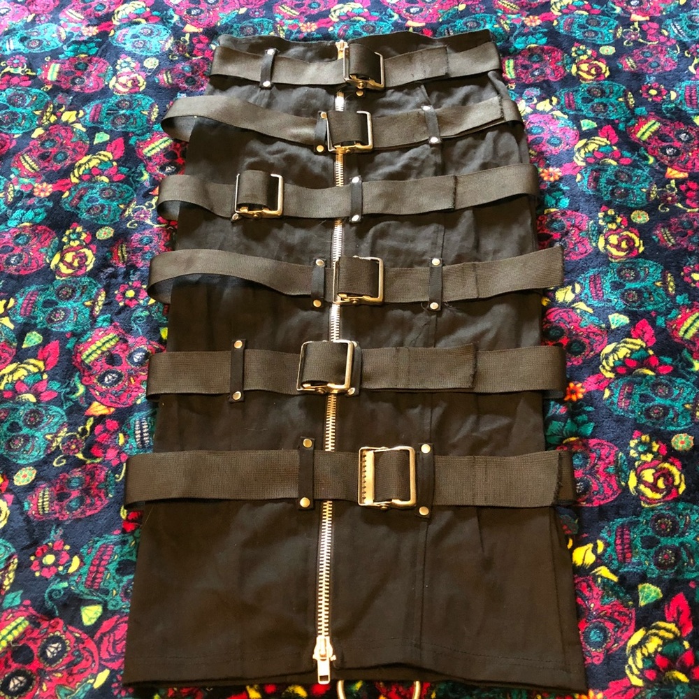 Lip service institutionalized Bondage hobble skirt XL New Gothic Fetish Vintage